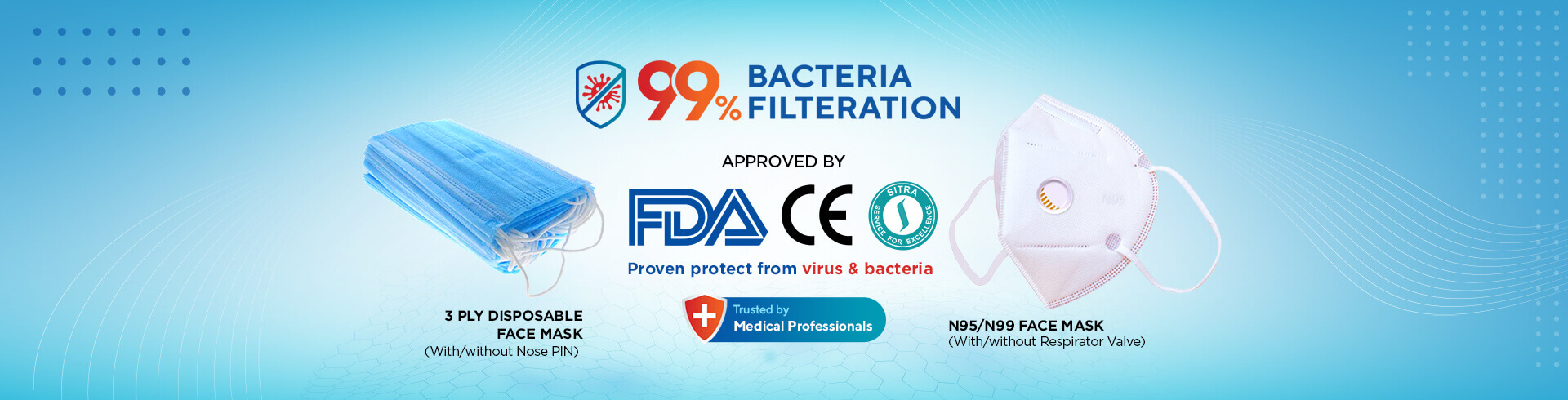 99% Bacteria Filteration